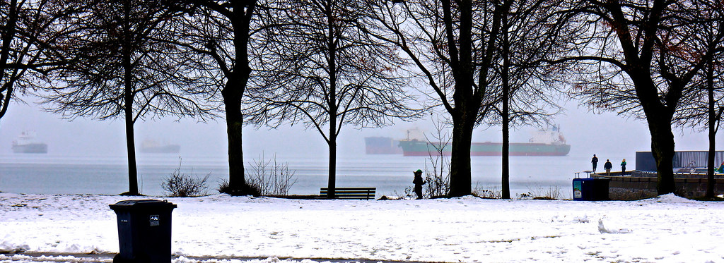 Vancouver covered in snow in winter